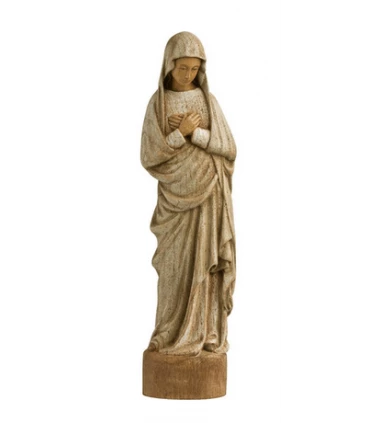 Statue de la vierge à l'annonciation en bois - 51cm