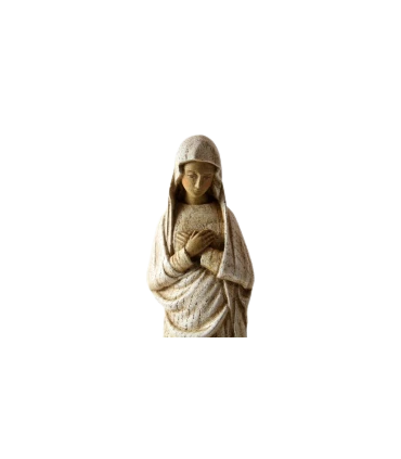 Statue de la vierge à l'annonciation en bois - 51cm