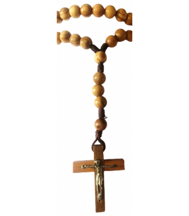 Chapelet avec croix crucifix bois olivier