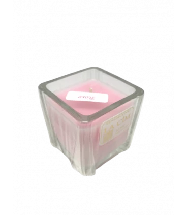 Bougie cube parfumée rose