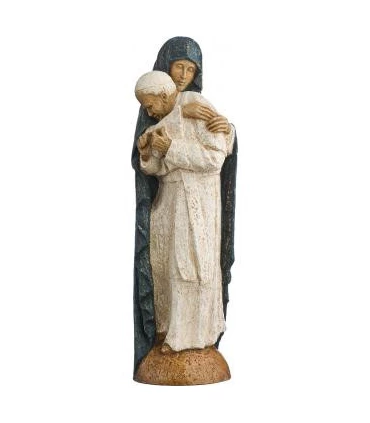 Vierge et Jean Paul II 27cm