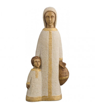 Statue de Marie, la petite Nazareth, blanche en dolomie de 20cm