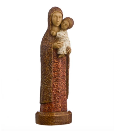 Statue de la Vierge Eleousa - Manteau rouge - 19cm