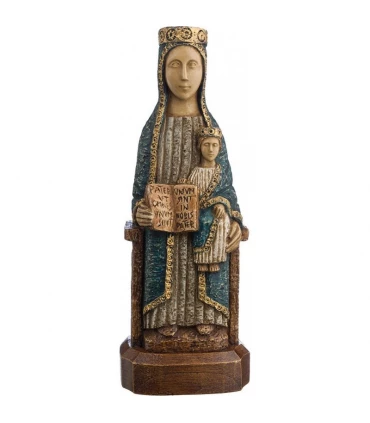 Statue de la Vierge Regina Caeli en dolomie de 18cm - Manteau bleu