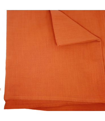 Nappe orange coton lavé 4 couverts