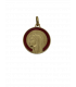 Médaille vierge bretonne18 mm laiton doré émail rubis