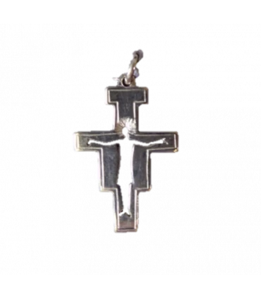 Médaille croix st Damien argent