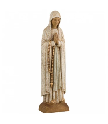 Statue Notre-Dame de Lourdes en bois de 27 cm