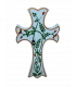 Croix en bois peinte à la main 19cm