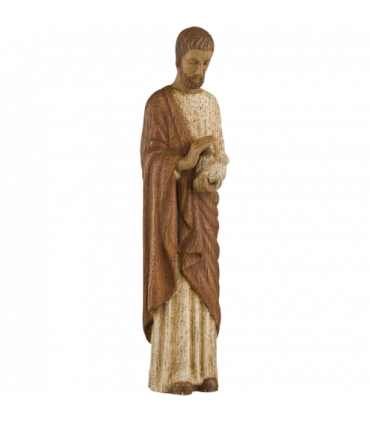 Saint Joseph aux colombes 20cm blanc/rouge