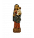 Vierge espagnole en bois de 13cm - Robe rouge et manteau bleu