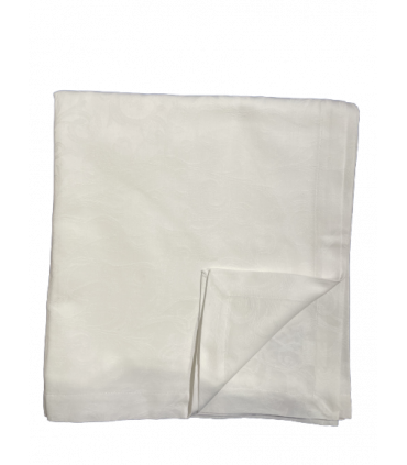 Nappe Damassé de coton blanc