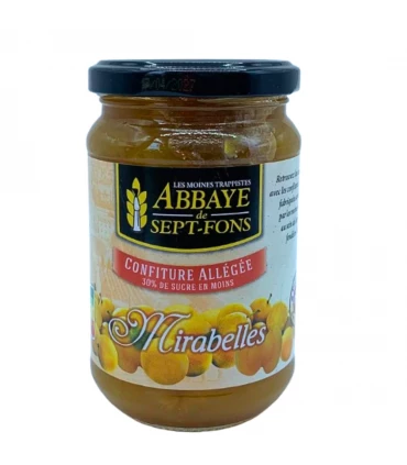 Confiture artisanale allégée de mirabelles par l'abbaye des Sept-Fons