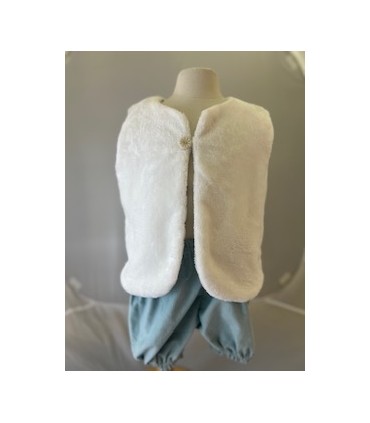 Gilet berger fille blanc - 2 ans